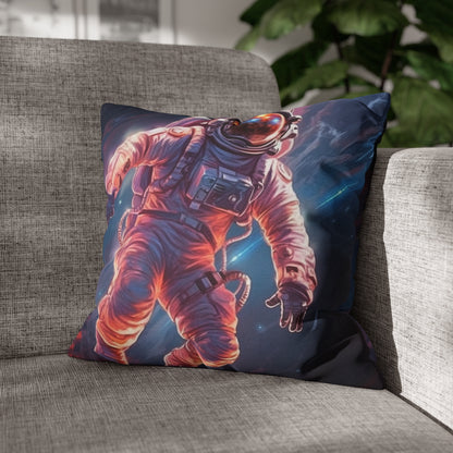 Astronaut Outer Space - Galaxy Starfield Art Spun Polyester Square Pillow Case