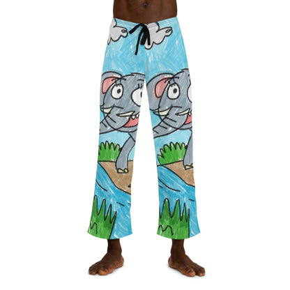 Elefante Elephant King Safari Animal Men's Pajama Pants (AOP)