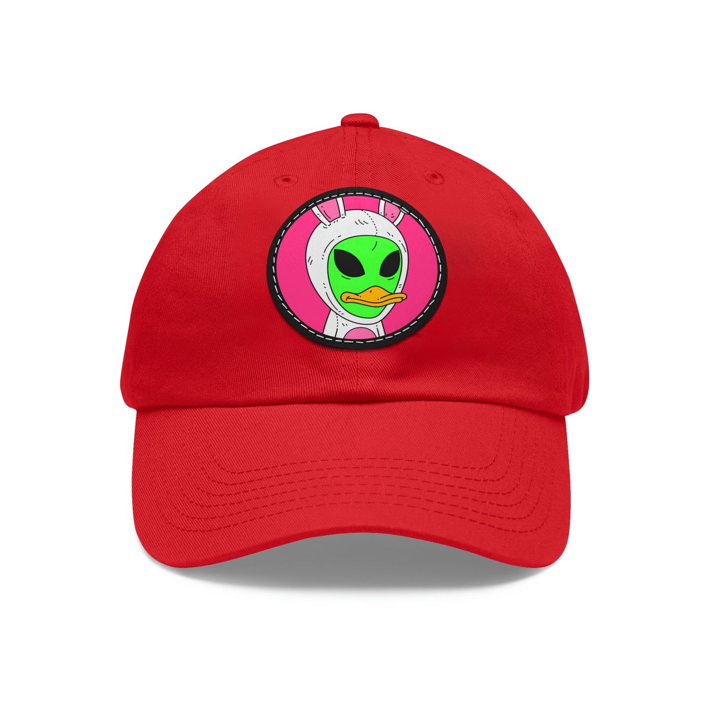 Beak Duck Alien Rabbit Bunny Dad Hat with Leather Patch (Round)