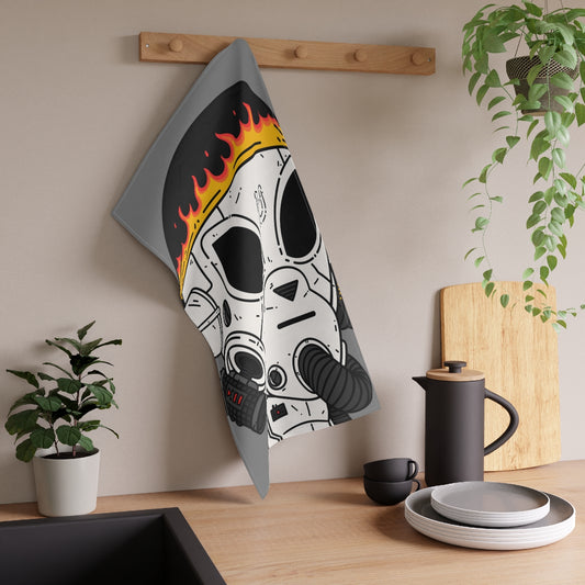 Burb Fire Bandana Horse Shoe Armored White Future Alien Cyborg Machine Visitor Kitchen Towel