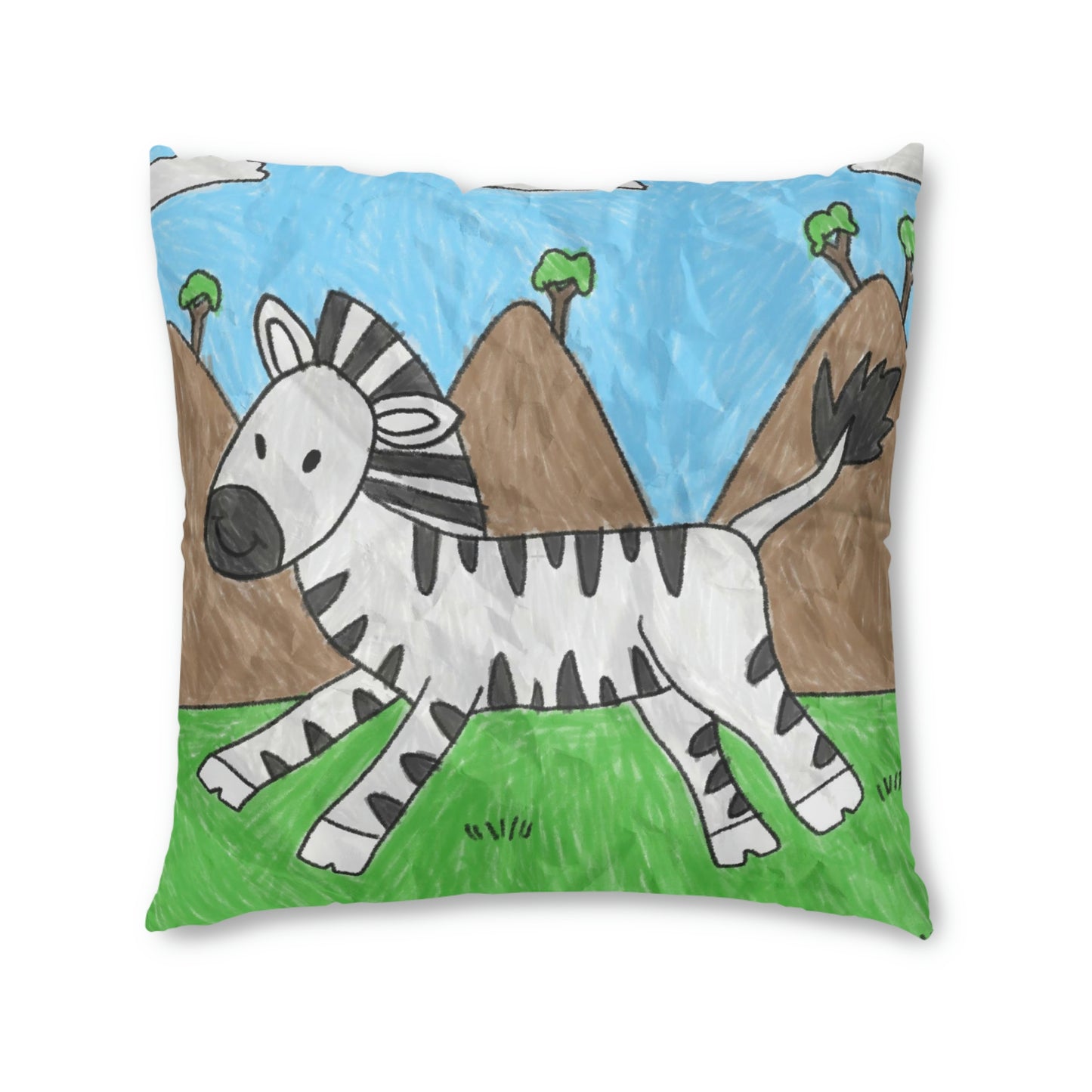 Zebra Graphic Hipster Zebra Animal Tufted Floor Pillow, Square