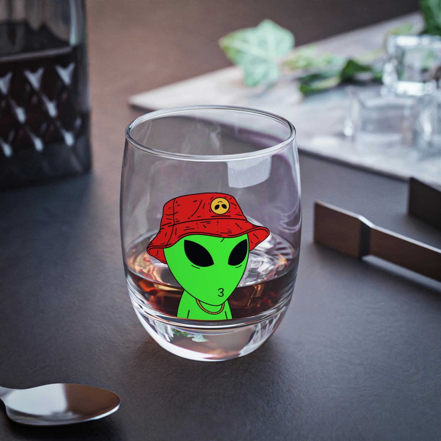 Alien Hipster Whiskey Glass