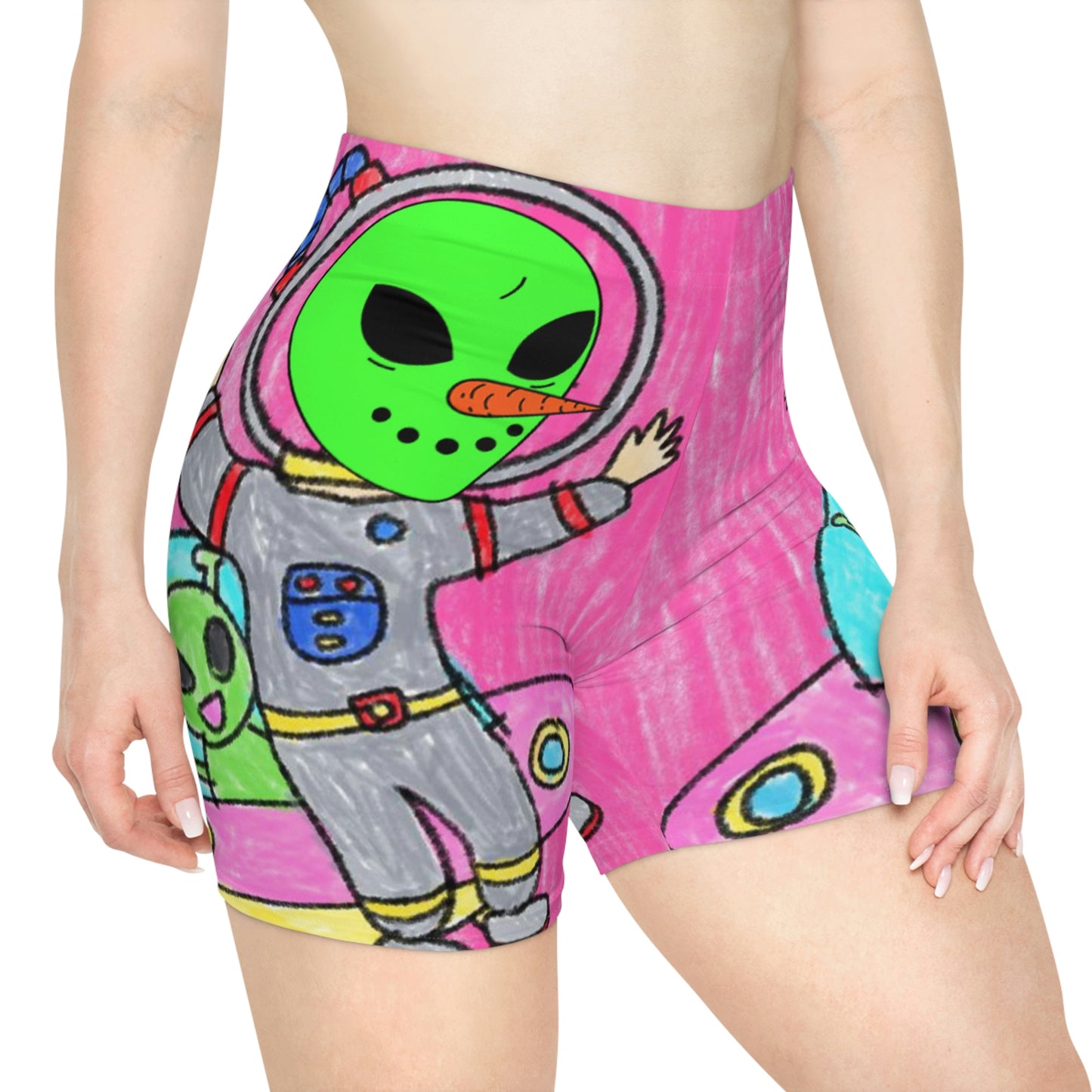 Veggie Visi Alien Vegetable Visitor UFO Women's Biker Shorts