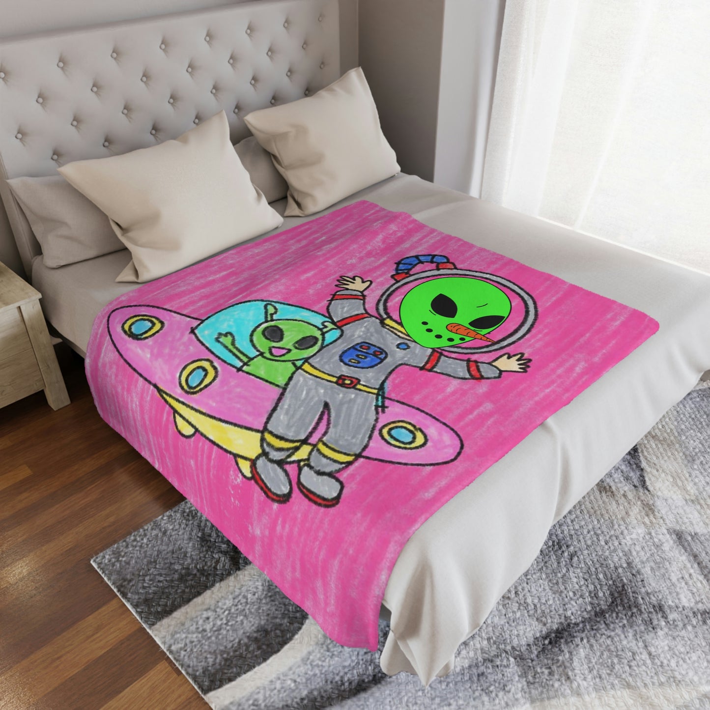 Veggie Visi Alien Vegetable Visitor UFO Minky Blanket