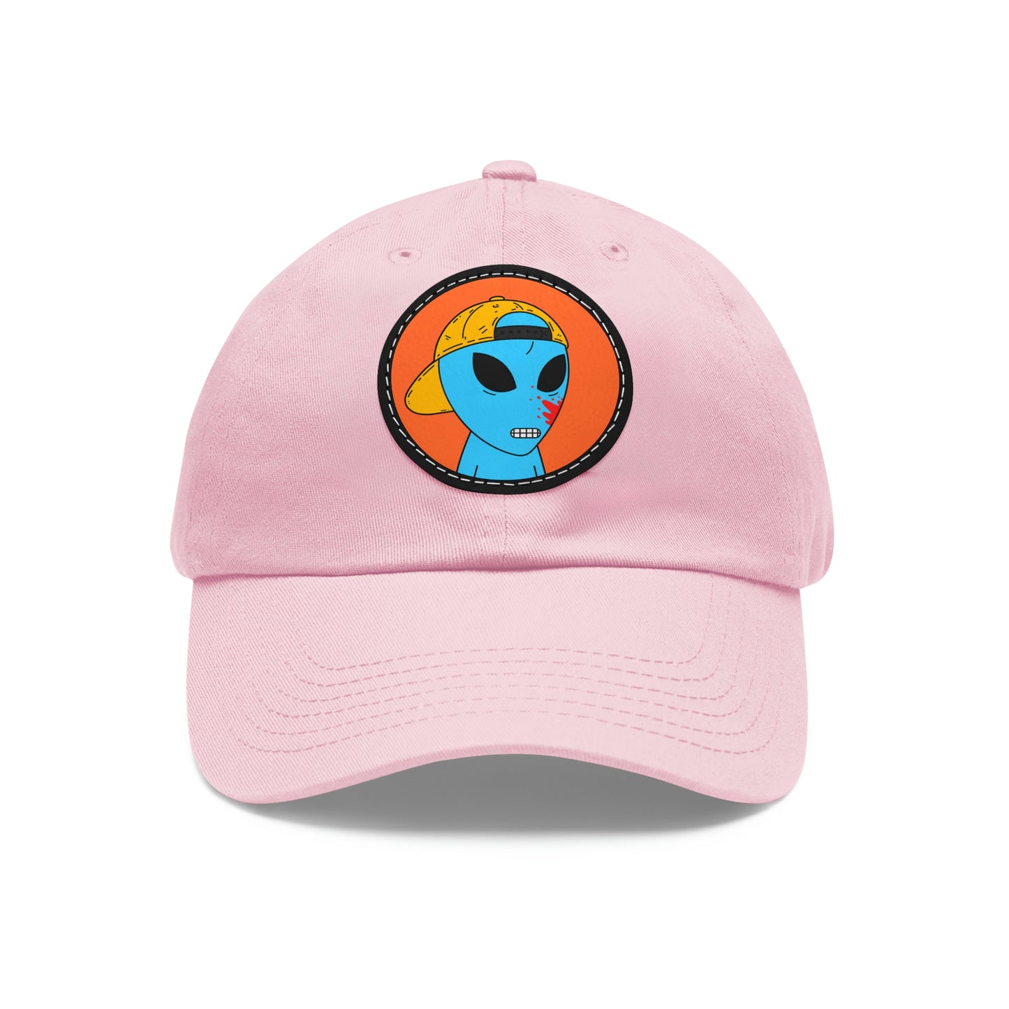 Blue Blood Alien Visitor Dad Hat with Leather Patch (Round)