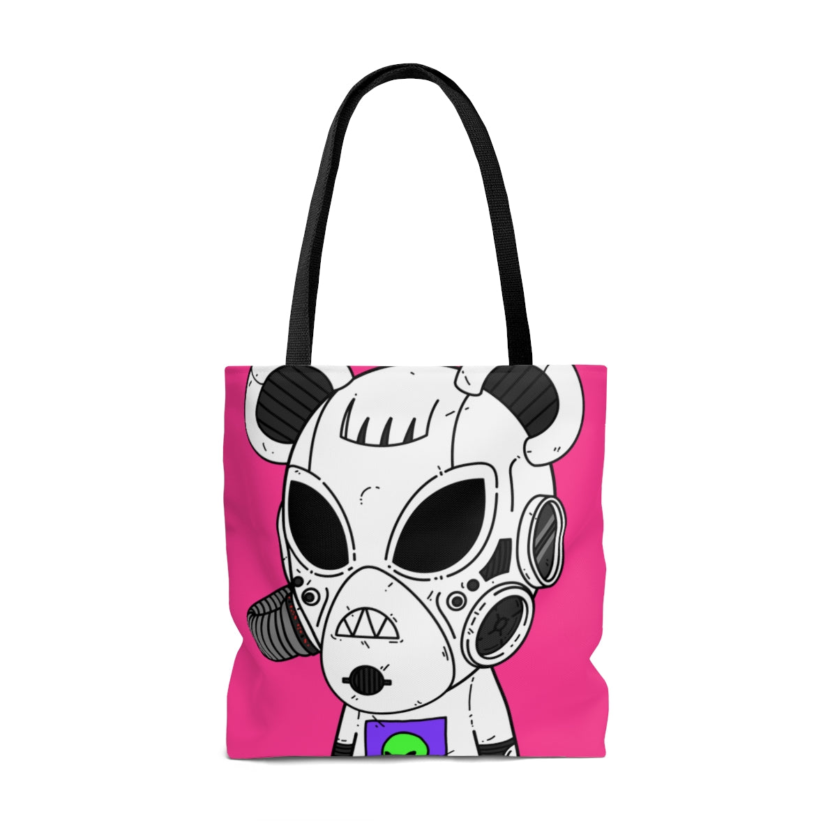 Armored White Mouse Ears Future Alien Cyborg Machine Visitor AOP Tote Bag