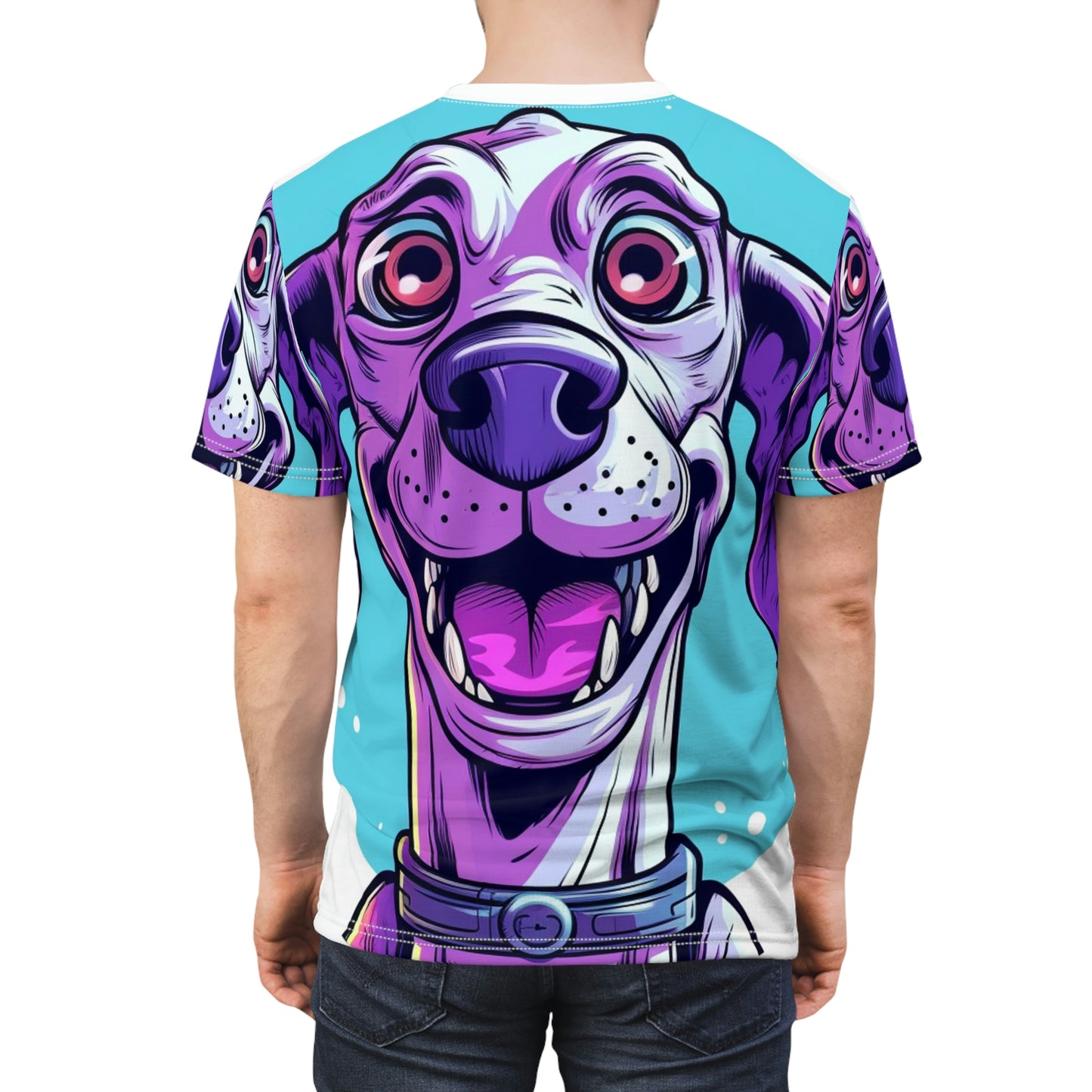 Alien Puppy Anime Comic Style Unisex Cut & Sew Tee (AOP)