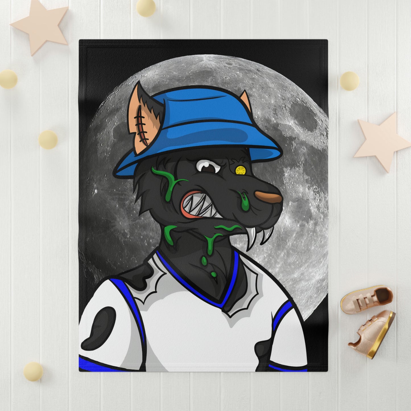 Werewolf Full Moon Cyborg Wolve Soft Fleece Baby Blanket