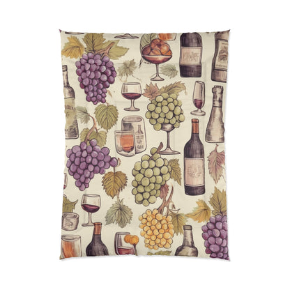 Wine Lovers Theme: Varieties of Wine, Grapes & Vineyards Design Comforter