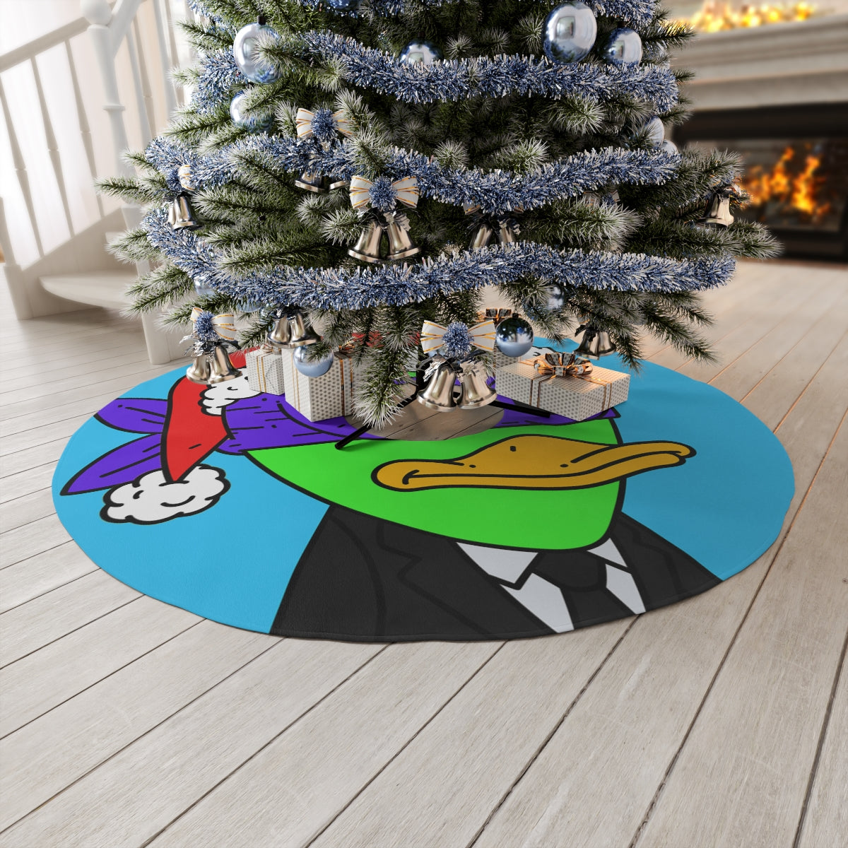 Santa Christmas Alien Visitor751 Round Tree Skirt