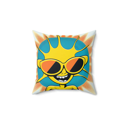 Alien Sunshine Anime Cartoon Style Spun Polyester Square Pillow