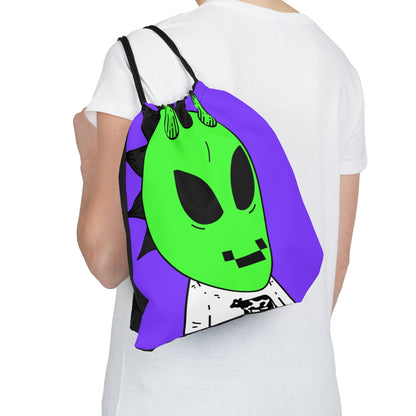 Vaca Verde Alien Spike Cabello negro Sonrisa digital Visitante al aire libre Mochila saco