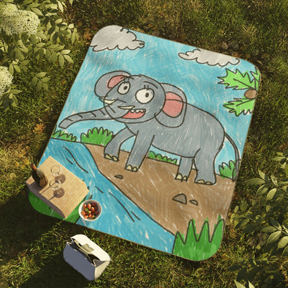 Elefante Elephant King Safari Animal Picnic Blanket