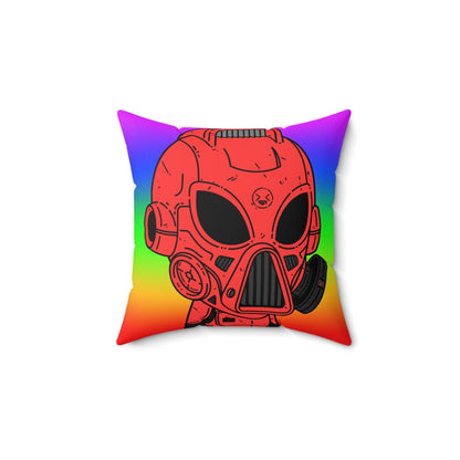 LOL Rainbow Armored Red Future Alien Cyborg Machine Visitor Spun Polyester Square Pillow