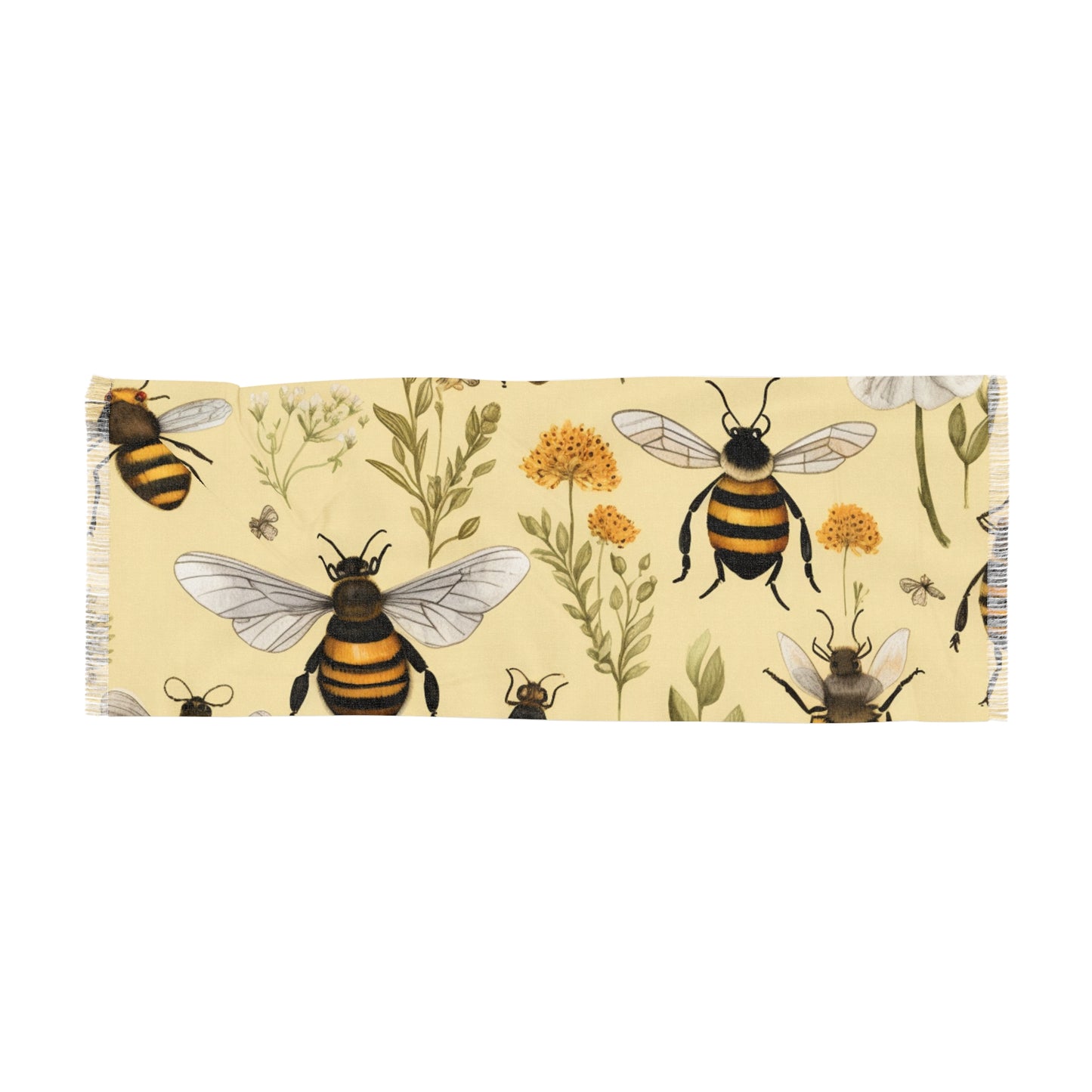 Whimsical Bees & Honeycombs Nature-Friendly Pattern Design Light Scarf