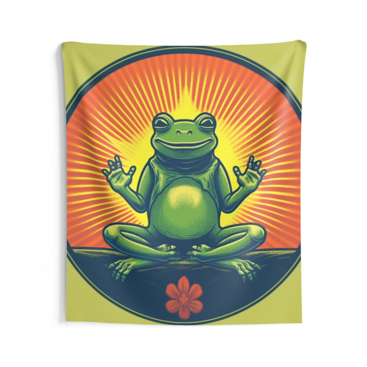 Yoga Frog Namaste Amphibian Relax Graphic Indoor Wall Tapestries