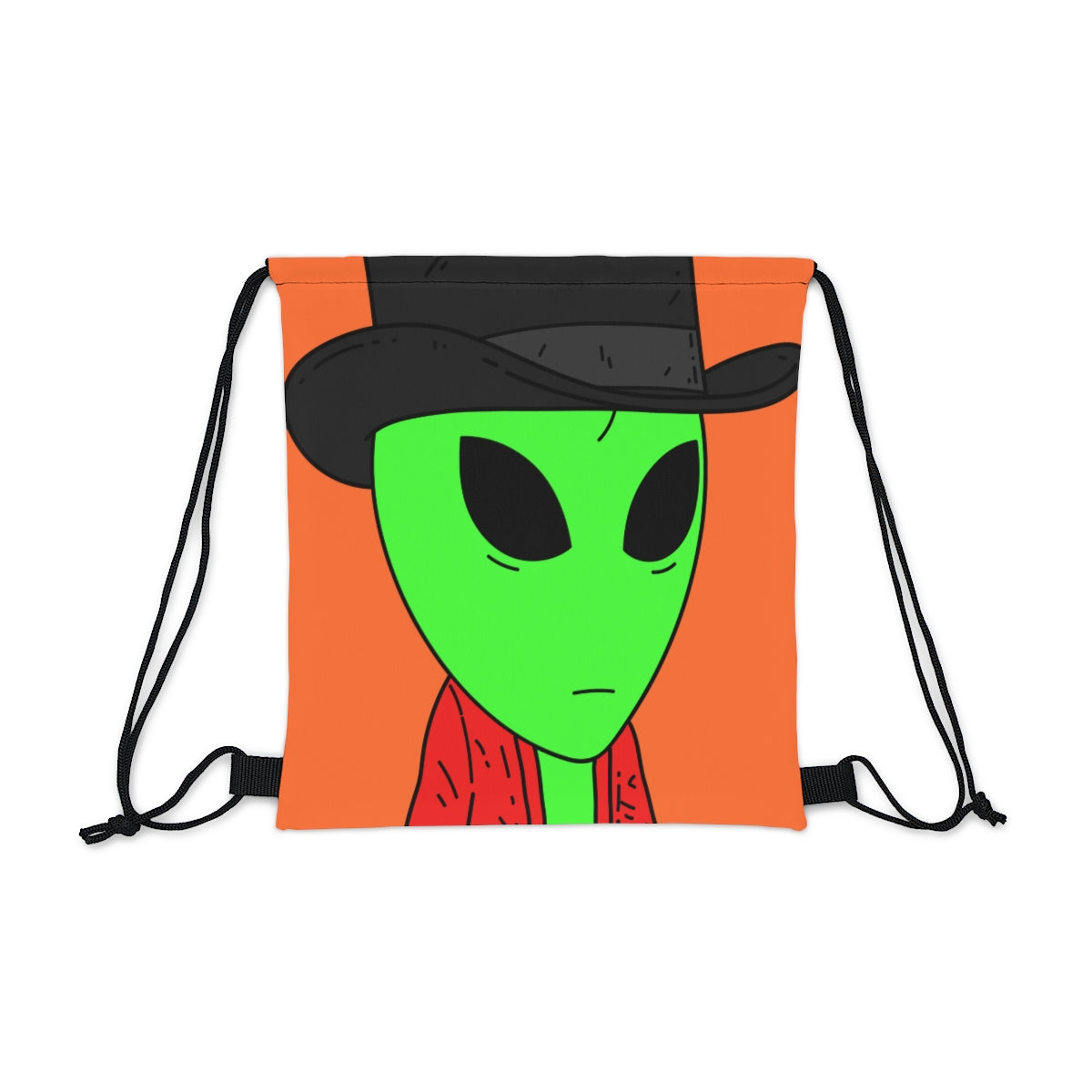 Red Robe Alien Black Top Hat Green Visitor Outdoor Drawstring Bag