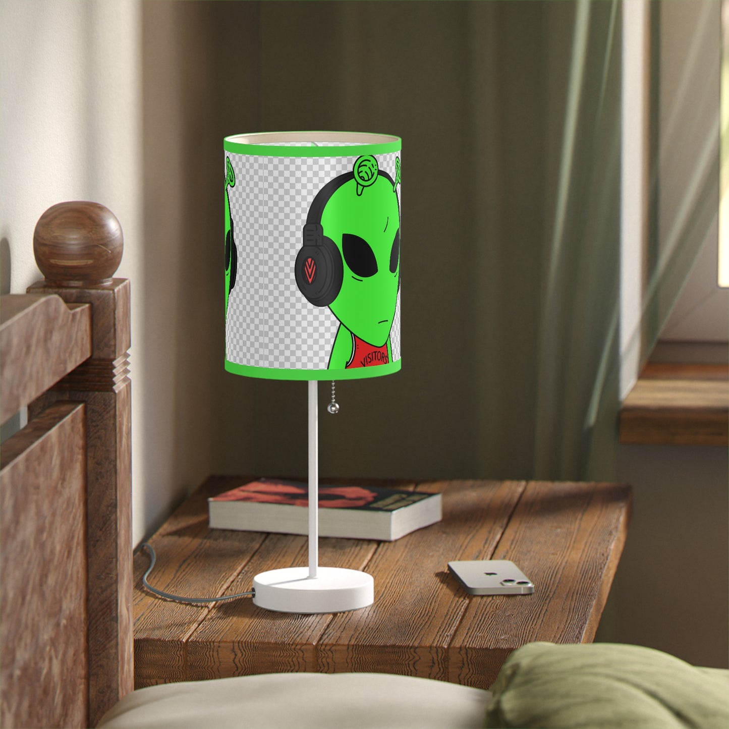 Alien Music Headphone Podcast Character Visitor Lamp on a Stand, US|CA plug