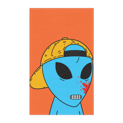 Blue Blood Visitor Alien Cartoon Kitchen Towel