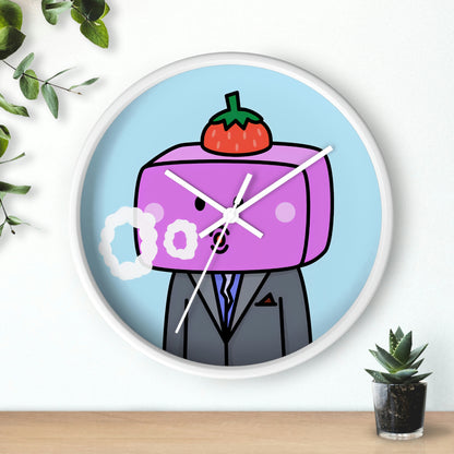 Strawberry Fruit Head Block Wall clock