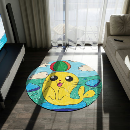 Seal Trick Marine Ocean Animal Sea Creature Round Rug