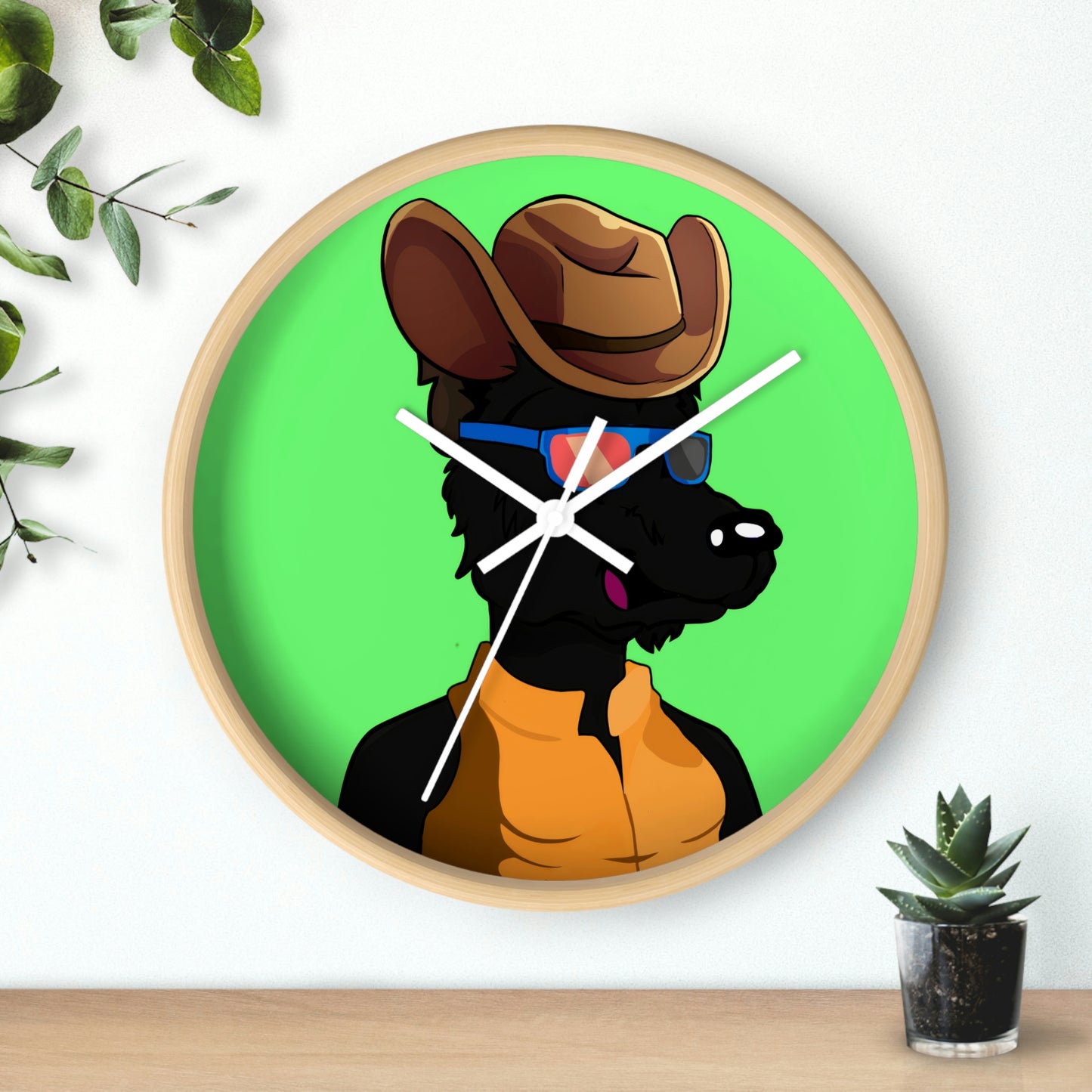 Cowgirl Wolf Cyborg Wolve Wall clock