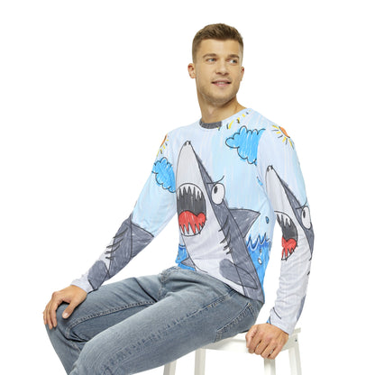 Shark Jaw Teeth Attack Ocean Sea Creature Men's Long Sleeve AOP Shirt