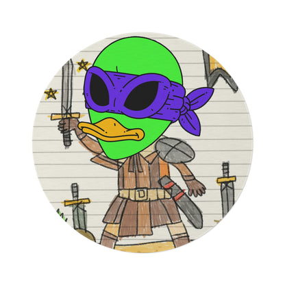 Ninja Sword Turtle Alien Soldier Visitor 751 Round Rug