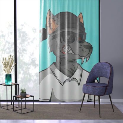 Grey Wolf Werewolve Cyborg Shirt Wolf Window Curtain