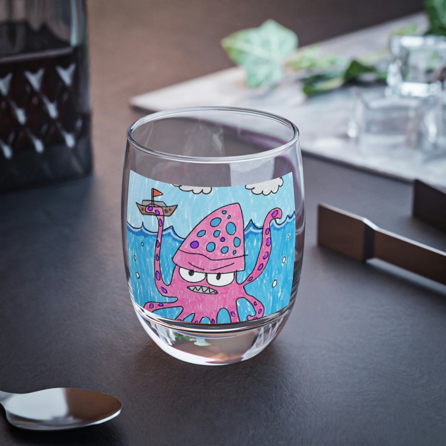 The Kraken Octopus Clean Graphic Whiskey Glass