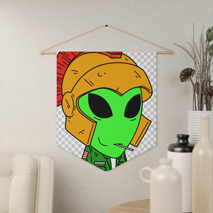 Spartan Helmet Military Jacket Lolipop Mouth Green Alien Visitor Pennant