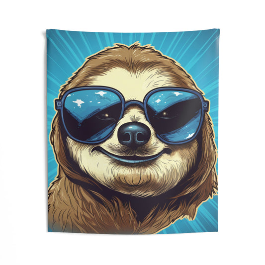 Retro Space Sloth Animal Design Indoor Wall Tapestries