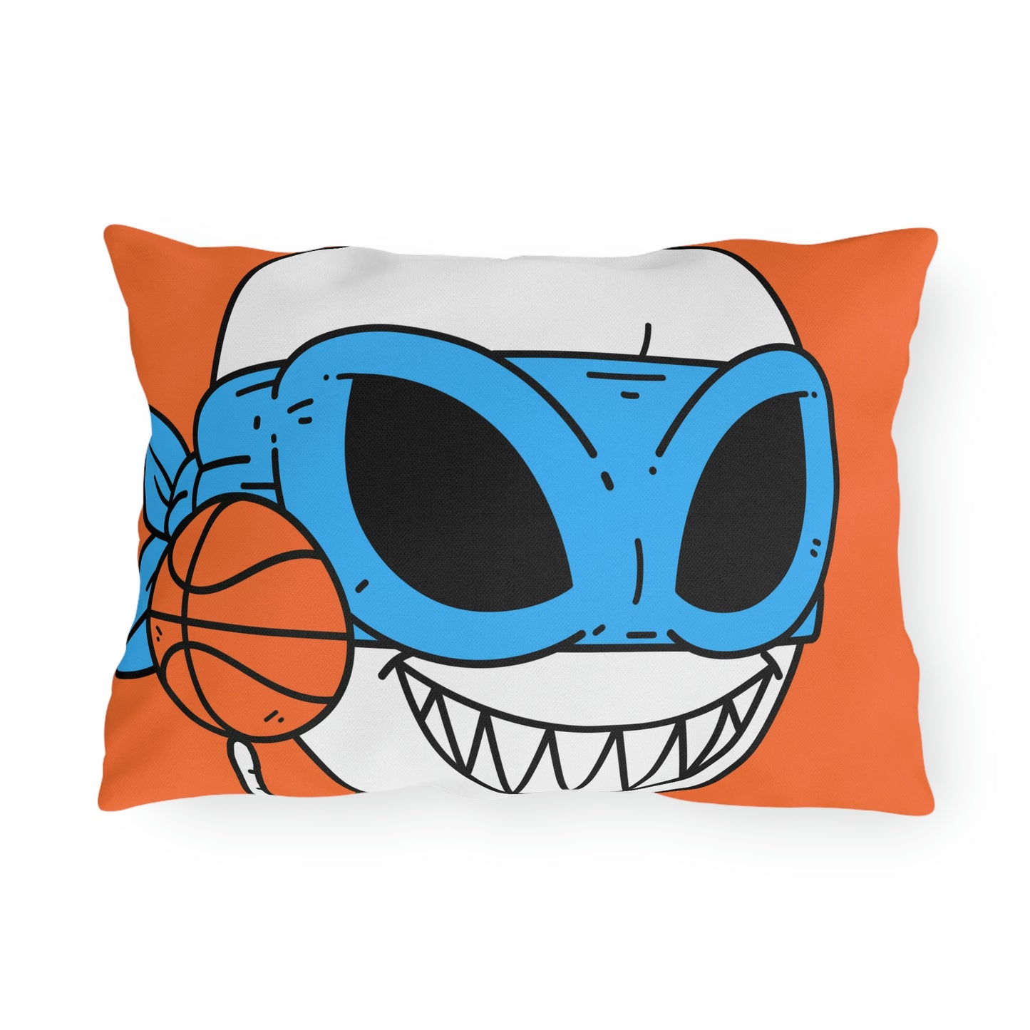 Alien BBall Sport Ninja Mask Orange Basketball Outdoor Pillows