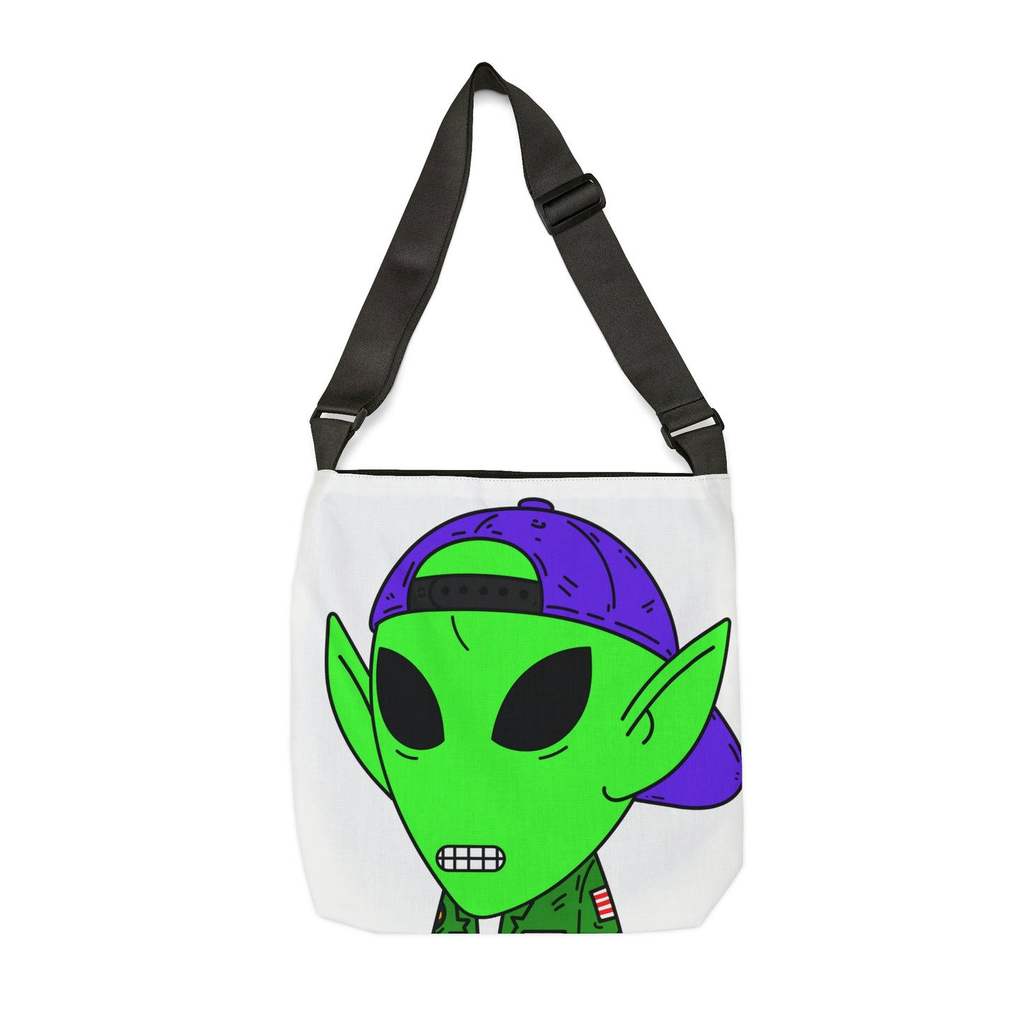 Green Military Army Jacket pointy ear Visitor Alien Adjustable Tote Bag (AOP)