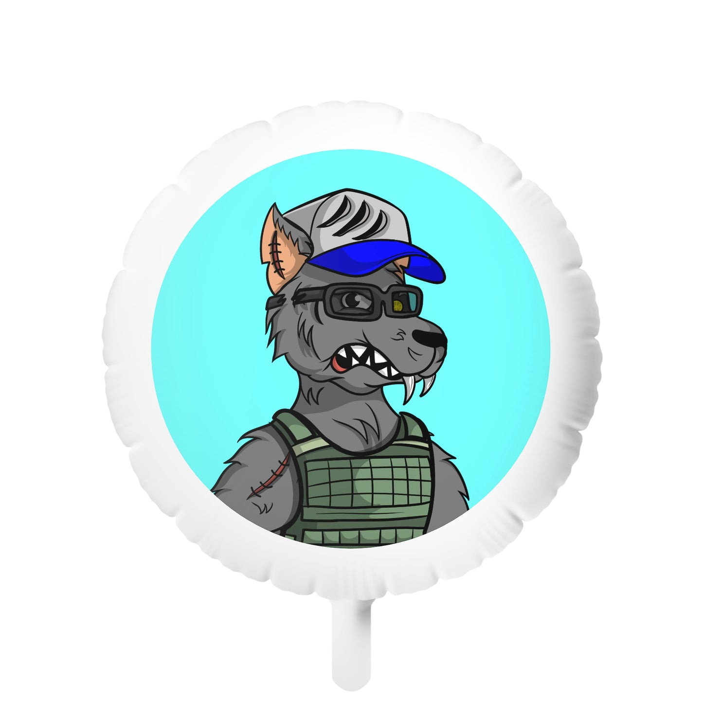 Army Vest Werewolve Cyborg Wolf Mylar Helium Balloon