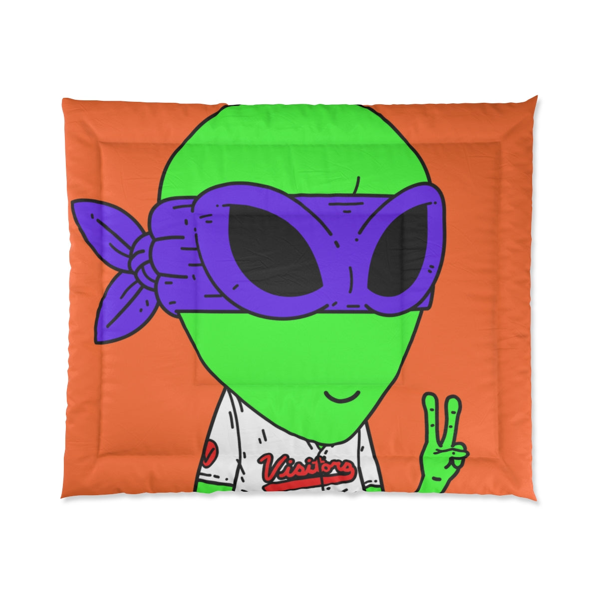 Purple Ninja Peace Visitor Jersey Alien Bed Comforter