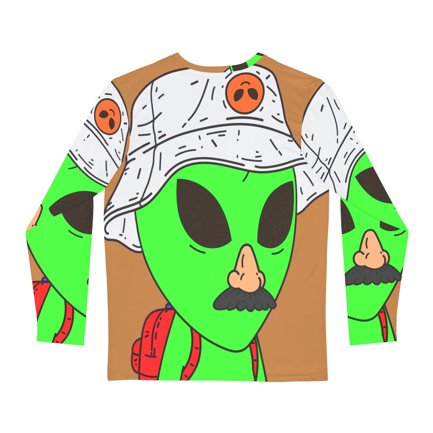 Visitor Green Alien Space Traveler Men's Long Sleeve AOP Shirt