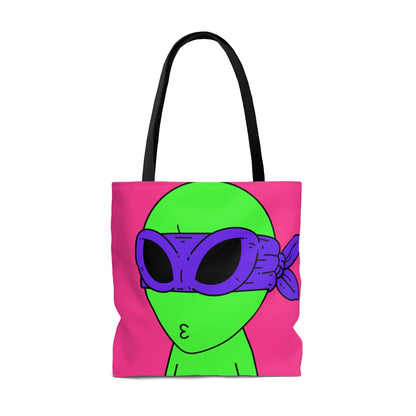 Green Ninja Turtle Visitor Alien AOP Tote Bag