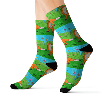 Fox Woodland Animal Foxy Sublimation Socks