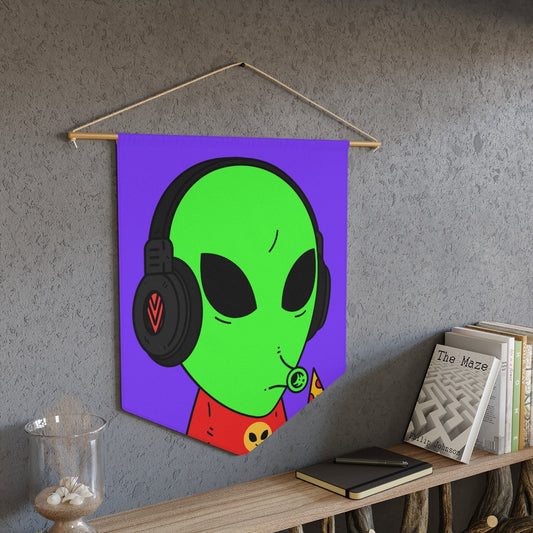 The Visitors Pizza Alien with Headphones Pennant
