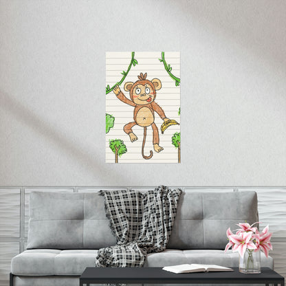 Graphic Monkey - Fun Zoo Clothing for Ape Lovers Premium Matte Vertical Posters