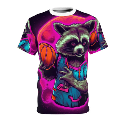 Basketball Raccoon Sport Player Athletic Animal Style Unisex Cut & Sew Tee (AOP)