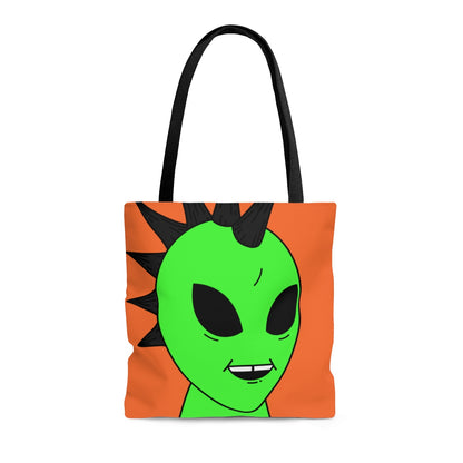 Black Hair Spiked Visitor Alien AOP Tote Bag