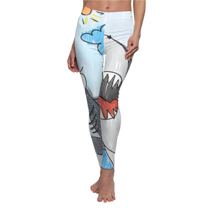 Shark Jaw Teeth Attack Ocean Sea Creature Women's Cut & Sew Casual Leggings