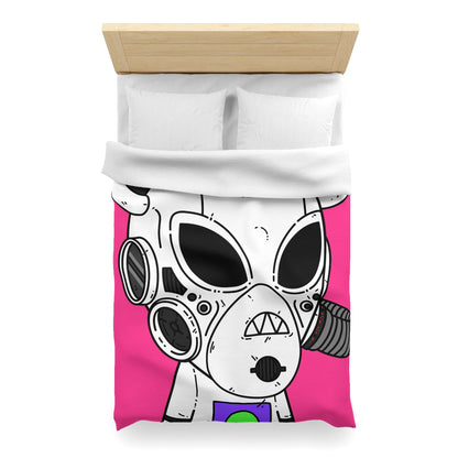 Armored White Mouse Ears Future Alien Cyborg Machine Visitor Microfiber Duvet Cover