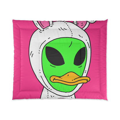 Bunny Ears Green Visitor Duck Face Alien Bed Comforter