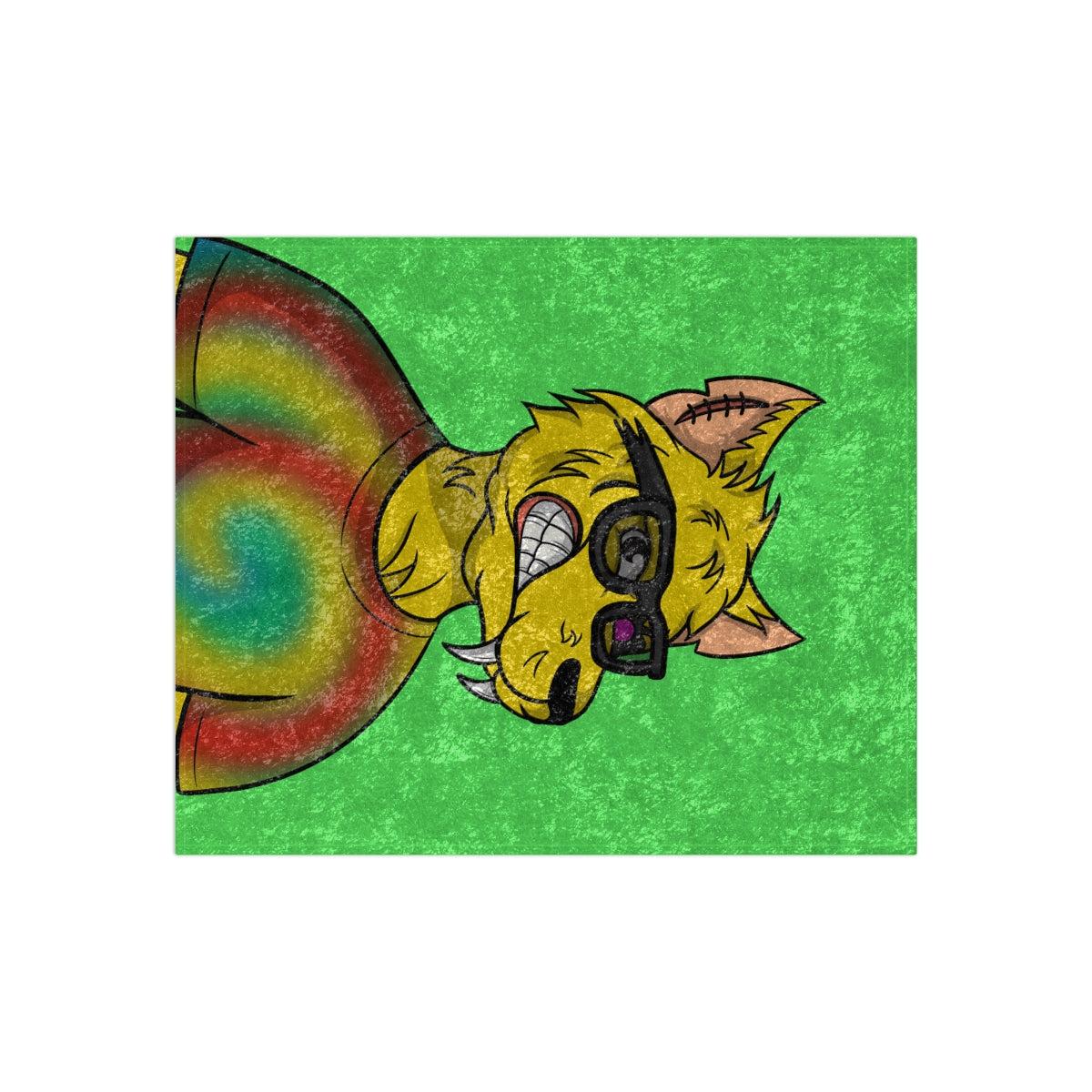 Wolve Cyborg Tie Dye Wolf Shirt Yellow Fur Cool Sun Glasses Crushed Velvet Blanket