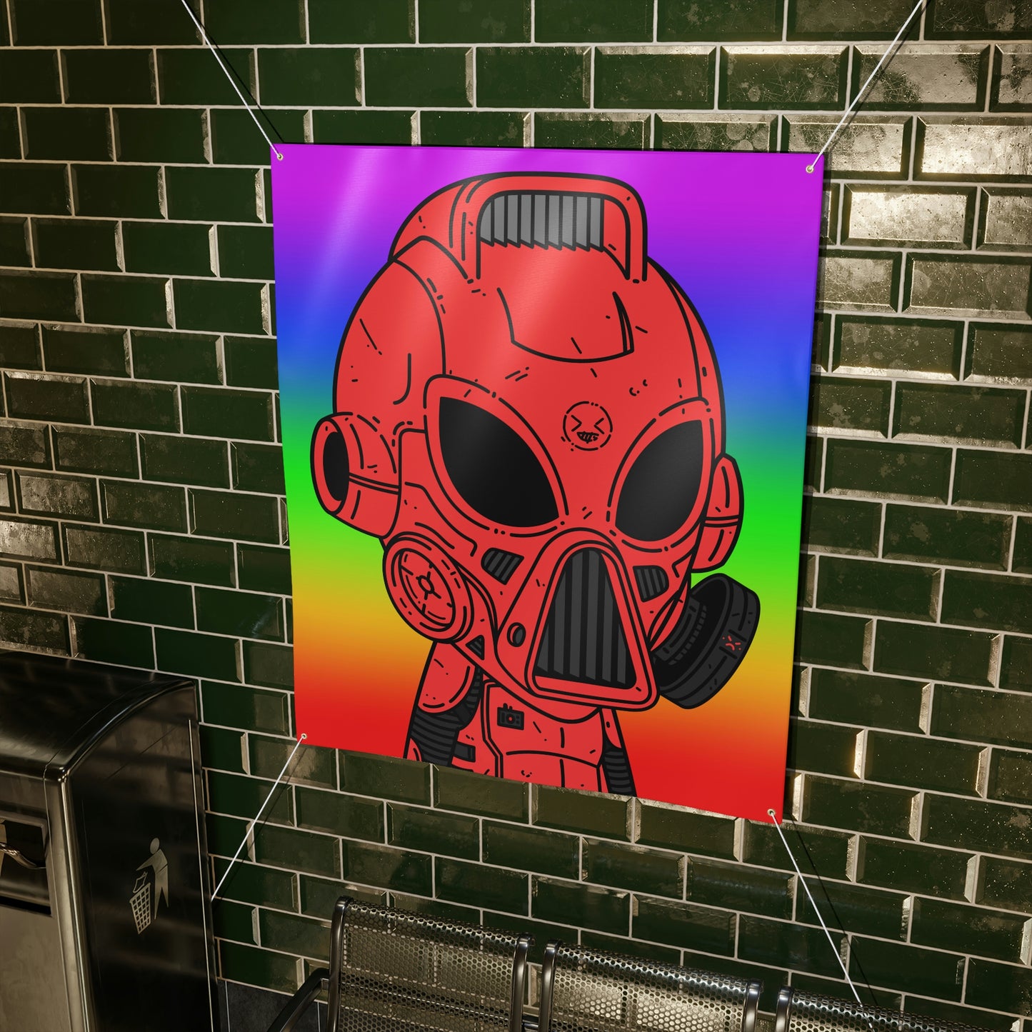 Pride Rainbow Robot Cyborg Alien Matte Banner