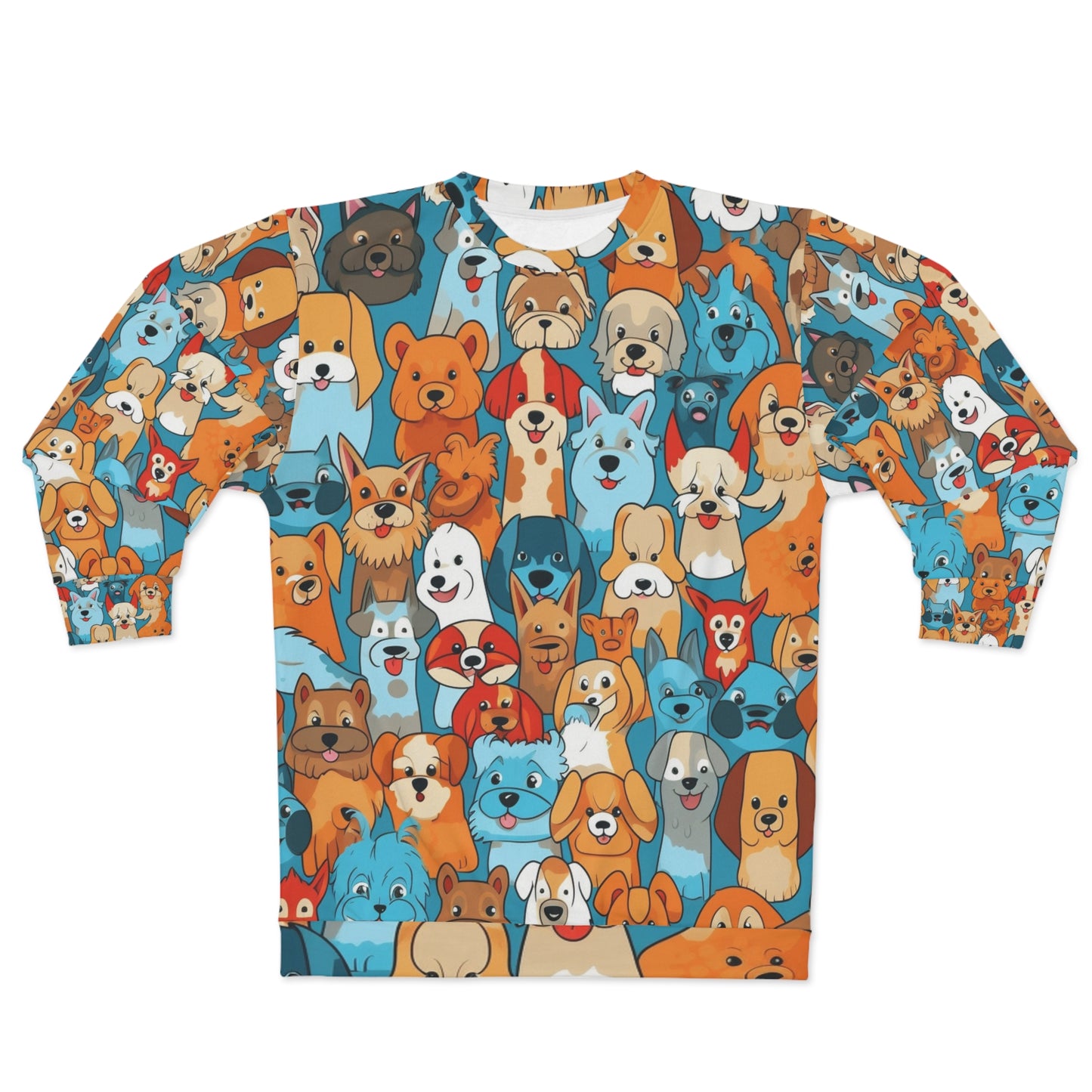 Cute Cartoon Dogs Whimsical Pattern Design Unisex Sweatshirt (AOP)