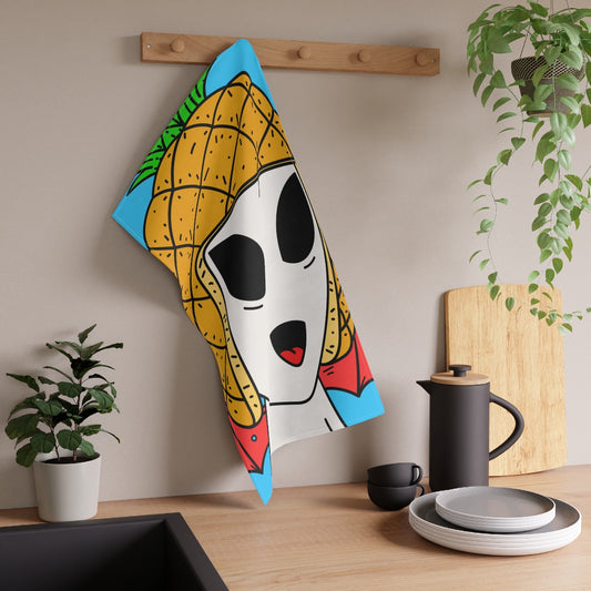 House Pineapple Head Flying Alien Happy Visitor Kitchen Towel.